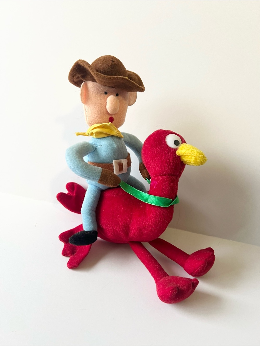 Vintage 1999 Rudolph Island of Misfit Stuffins Plush Ostrich Cowboy